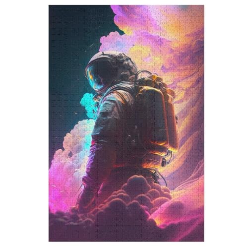 Holzpuzzle Astronaut Puzzle 1000 Teile Erwachsene Klassische Pädagogisches Spielzeug Kinder Lernspiel Herausforderndes Puzzles 78×53cm von LTTTT