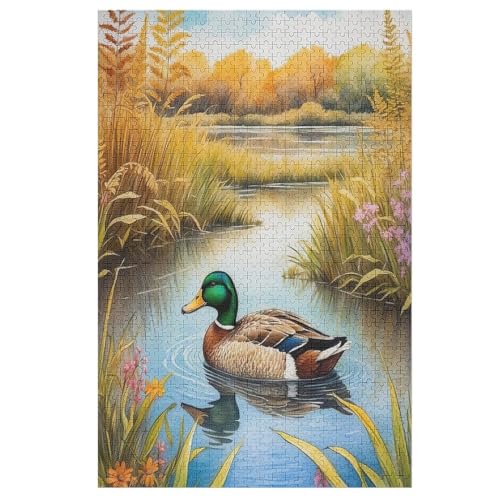 Holzpuzzle Ente Puzzle 1000 Teile Erwachsene Klassische Pädagogisches Spielzeug Kinder Lernspiel Herausforderndes Puzzles 78×53cm von LTTTT