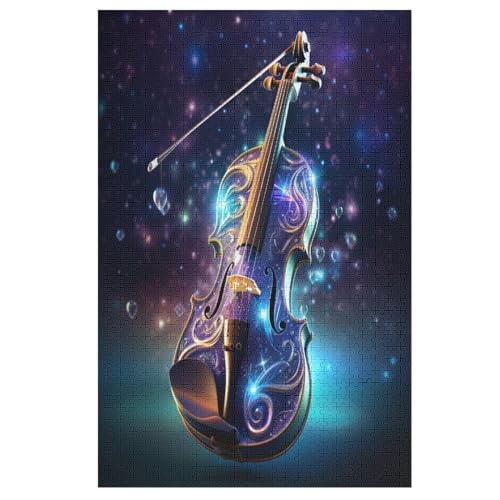 Holzpuzzle Geige Puzzle 1000 Teile Erwachsene Klassische Pädagogisches Spielzeug Kinder Lernspiel Herausforderndes Puzzles 78×53cm von LTTTT