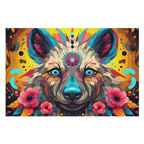 Holzpuzzle Hyäne Puzzle 1000 Teile Erwachsene Klassische Pädagogisches Spielzeug Kinder Lernspiel Herausforderndes Puzzles （75×50cm） von LTTTT
