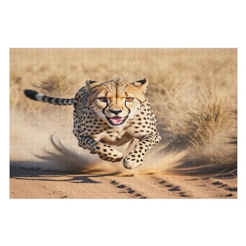 Holzpuzzle Leopard Puzzle 1000 Teile Erwachsene Klassische Pädagogisches Spielzeug Kinder Lernspiel Herausforderndes Puzzles （75×50cm） von LTTTT