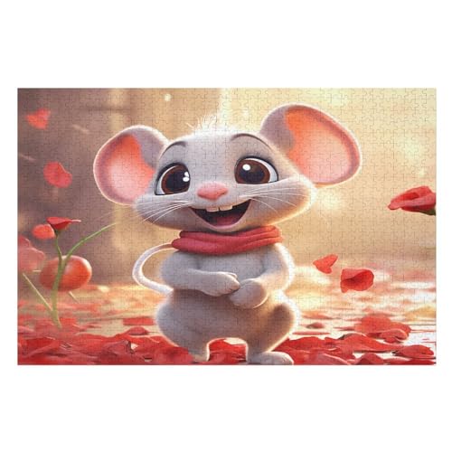 Holzpuzzle Maus Puzzle 1000 Teile Erwachsene Klassische Pädagogisches Spielzeug Kinder Lernspiel Herausforderndes Puzzles （75×50cm） von LTTTT