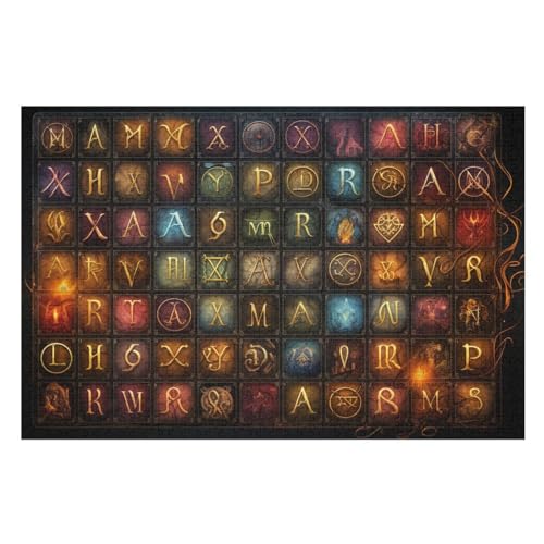 Holzpuzzle Monogramm Puzzle 1000 Teile Erwachsene Klassische Pädagogisches Spielzeug Kinder Lernspiel Herausforderndes Puzzles （75×50cm） von LTTTT
