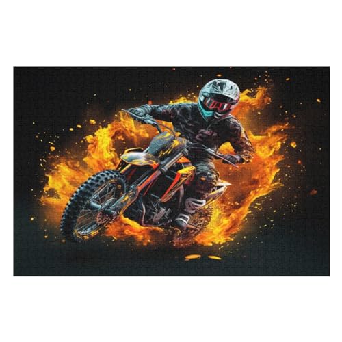 Holzpuzzle Motorrad Puzzle 1000 Teile Erwachsene Klassische Pädagogisches Spielzeug Kinder Lernspiel Herausforderndes Puzzles （75×50cm） von LTTTT