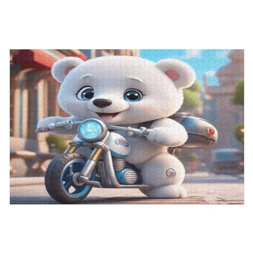 Holzpuzzle Süßer Bär Puzzle 1000 Teile Erwachsene Klassische Pädagogisches Spielzeug Kinder Lernspiel Herausforderndes Puzzles （75×50cm） von LTTTT