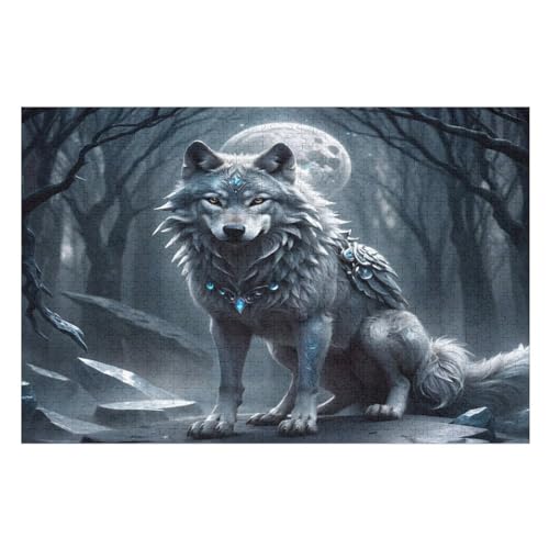Holzpuzzle Wolf Puzzle 1000 Teile Erwachsene Klassische Pädagogisches Spielzeug Kinder Lernspiel Herausforderndes Puzzles （75×50cm） von LTTTT