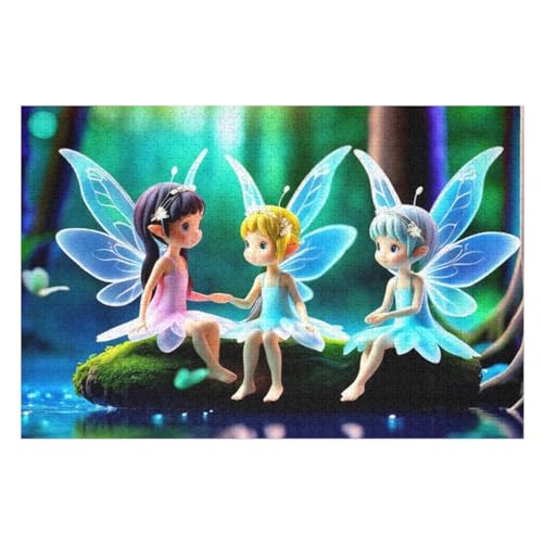 Holzpuzzles 1000 Teile Elfenmädchen -Puzzle Für Jungen Und Mädchen, Schwierigkeitsgrad, Lernspiele, Familienspielzeug （75×50cm） von LTTTT