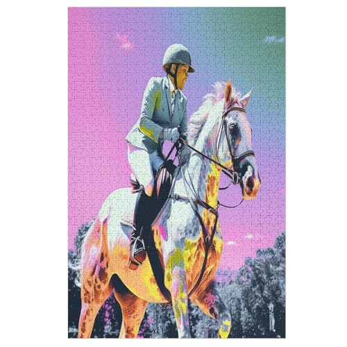 Holzpuzzles 1000 Teile Horse Racing -Puzzle Für Jungen Und Mädchen, Schwierigkeitsgrad, Lernspiele, Familienspielzeug 78×53cm Holzpuzzles 1000 Teile Horse Racing -Puzzle Für Jungen Und Mädchen, Schwierigkeitsgrad, Lernspiele, Familienspielzeug 78×53cm von LTTTT