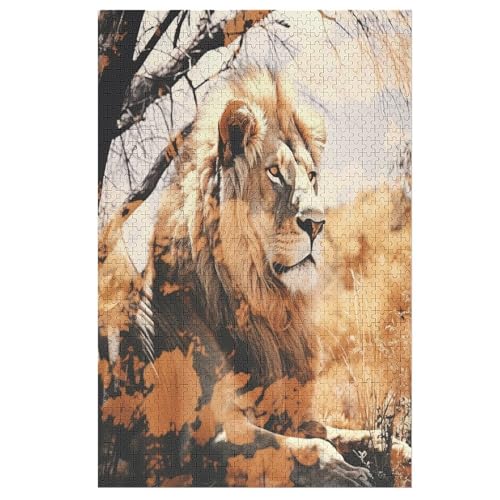 Holzpuzzles 1000 Teile Löwe -Puzzle Für Jungen Und Mädchen, Schwierigkeitsgrad, Lernspiele, Familienspielzeug 78×53cm Holzpuzzles 1000 Teile Löwe -Puzzle Für Jungen Und Mädchen, Schwierigkeitsgrad, Lernspiele, Familienspielzeug 78×53cm von LTTTT