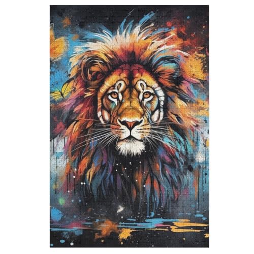 Holzpuzzles 1000 Teile Löwe -Puzzle Für Jungen Und Mädchen, Schwierigkeitsgrad, Lernspiele, Familienspielzeug 78×53cm Holzpuzzles 1000 Teile Löwe -Puzzle Für Jungen Und Mädchen, Schwierigkeitsgrad, Lernspiele, Familienspielzeug 78×53cm von LTTTT
