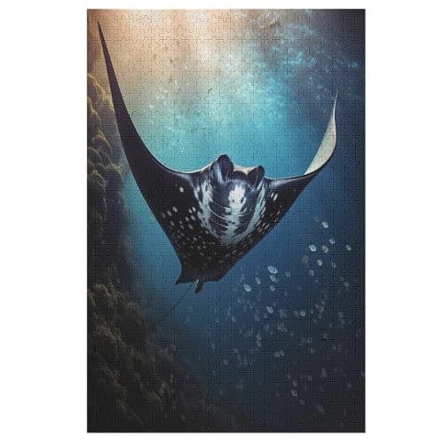 Holzpuzzles 1000 Teile Manta Ray -Puzzle Für Jungen Und Mädchen, Schwierigkeitsgrad, Lernspiele, Familienspielzeug 78×53cm Holzpuzzles 1000 Teile Manta Ray -Puzzle Für Jungen Und Mädchen, Schwierigkeitsgrad, Lernspiele, Familienspielzeug 78×53cm von LTTTT
