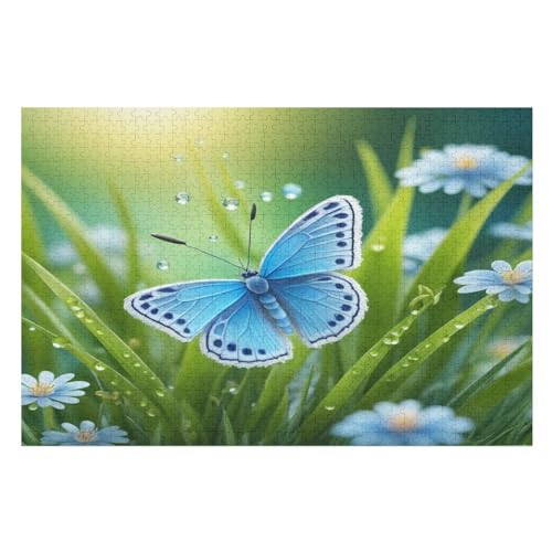 Holzpuzzles 1000 Teile Schmetterling -Puzzle Für Jungen Und Mädchen, Schwierigkeitsgrad, Lernspiele, Familienspielzeug （75×50cm） von LTTTT