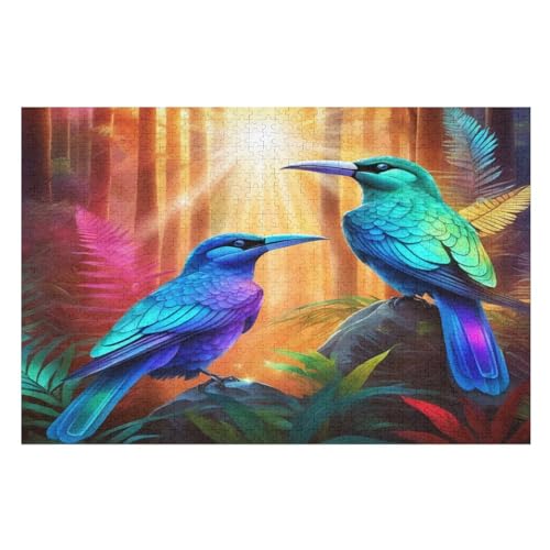 Holzpuzzles 1000 Teile Süßer Vogel -Puzzle Für Jungen Und Mädchen, Schwierigkeitsgrad, Lernspiele, Familienspielzeug （75×50cm） von LTTTT