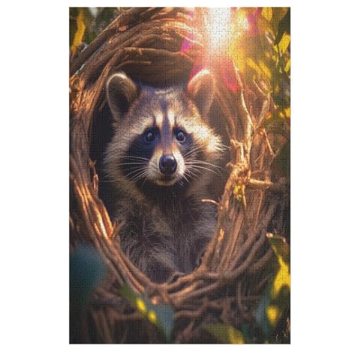 Holzpuzzles 1000 Teile Waschbär -Puzzle Für Jungen Und Mädchen, Schwierigkeitsgrad, Lernspiele, Familienspielzeug 78×53cm Holzpuzzles 1000 Teile Waschbär -Puzzle Für Jungen Und Mädchen, Schwierigkeitsgrad, Lernspiele, Familienspielzeug 78×53cm von LTTTT