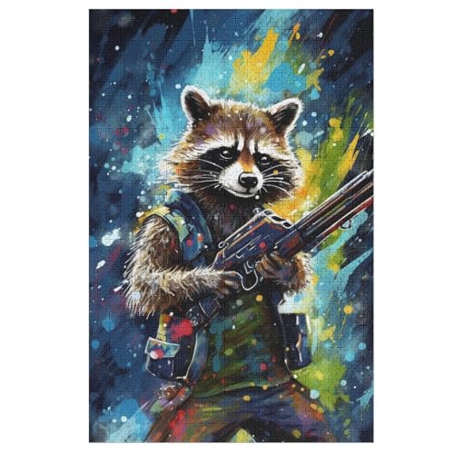 Holzpuzzles 1000 Teile Waschbär -Puzzle Für Jungen Und Mädchen, Schwierigkeitsgrad, Lernspiele, Familienspielzeug 78×53cm Holzpuzzles 1000 Teile Waschbär -Puzzle Für Jungen Und Mädchen, Schwierigkeitsgrad, Lernspiele, Familienspielzeug 78×53cm von LTTTT