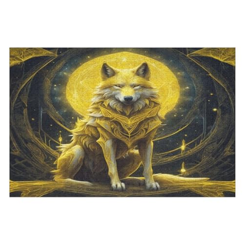 Holzpuzzles 1000 Teile Wolf -Puzzle Für Jungen Und Mädchen, Schwierigkeitsgrad, Lernspiele, Familienspielzeug （75×50cm） von LTTTT