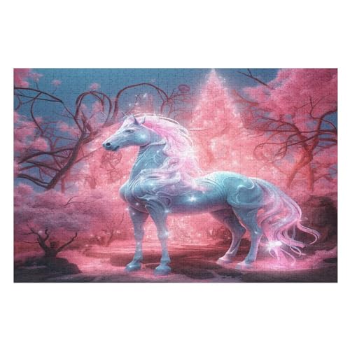 Horse Holzpuzzle 1000 Teile, Knobelspiele Für Erwachsene, Teenager, Puzzles Unmögliche - Kinder Puzzle Zimmer Deko （75×50cm） von LTTTT