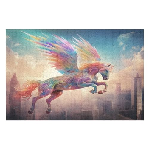 Horse Holzpuzzle - 1000 Teiliges Jigsaw Knobelspiel - Puzzle Für Erwachsene & Kinder - Outdoor & Reisespielzeug （75×50cm） von LTTTT