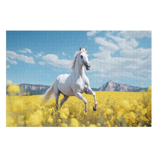 Horse -Puzzle, 1000 Teile,Holzpuzzle Für Erwachsene Kinder, Lustiges Spielzeug, Denkspiel, Bildungsspiel, （75×50cm） von LTTTT