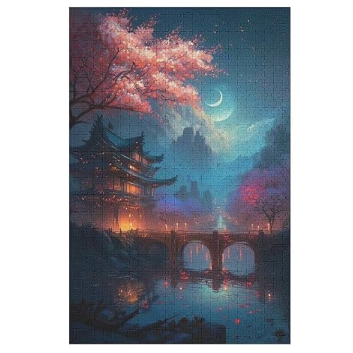 Japan Style 1000 Teile Puzzles Für Erwachsene Holzpuzzle Familienpuzzlespiel Stressabbau-Puzzle Für Erwachsene Kinder Ab 12 Jahren 78×53cm von LTTTT