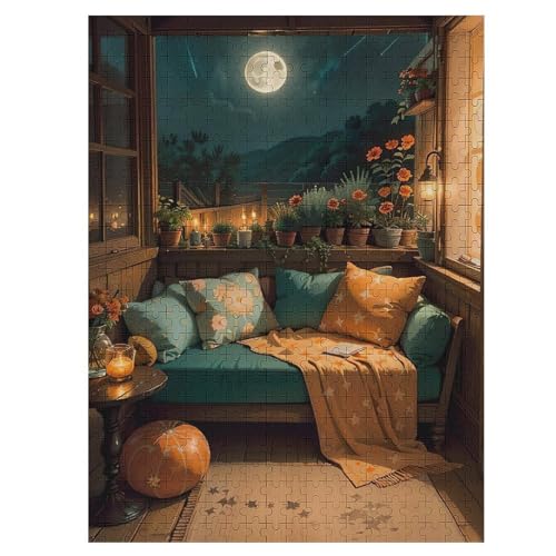 Japan Style Puzzle Für Erwachsene 500 Teile Premium Recyceltes Brett Zum Lernen, Lernspielzeug, Familienspiele Kinder Holzpuzzle 55×41cm von LTTTT