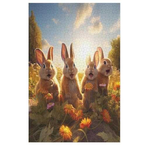 Kaninchen Holzpuzzle 1000 Teile, Knobelspiele Für Erwachsene, Teenager, Puzzles Unmögliche - Kinder Puzzle Zimmer Deko 78×53cm Kaninchen Holzpuzzle 1000 Teile, Knobelspiele Für Erwachsene, Teenager, Puzzles Unmögliche - Kinder Puzzle Zimmer Deko 78×53cm von LTTTT