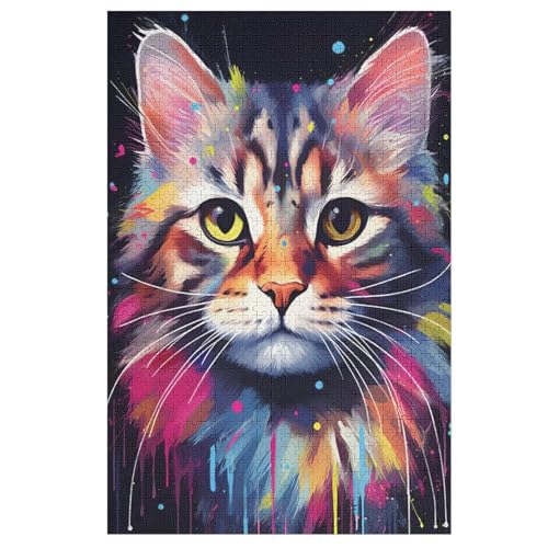 Katze 1000 Teile Puzzles, Wood Craft, Hochwertiges Modernes Puzzle, DIY, Für Erwachsene Und Kinder Ab 12 Jahren, 78×53cm Katze 1000 Teile Puzzles, Wood Craft, Hochwertiges Modernes Puzzle, DIY, Für Erwachsene Und Kinder Ab 12 Jahren, 78×53cm von LTTTT