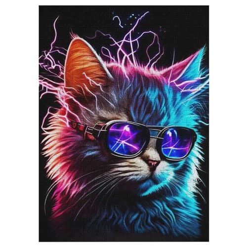 Katze 300 Teile Puzzle Für Erwachsene, Herausforderung Puzzles - Verringerter Druck Schwieriges Holzpuzzle Für Kinder 12+ 42×30cm Katze 300 Teile Puzzle Für Erwachsene, Herausforderung Puzzles - Verringerter Druck Schwieriges Holzpuzzle Für Kinder 12+ 42×30cm von LTTTT