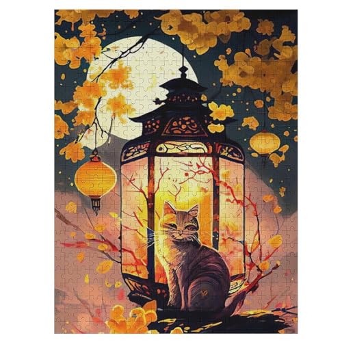 Katze 500 Teile Puzzle Für Erwachsene, Herausforderung Puzzles - Verringerter Druck Schwieriges Holzpuzzle Für Kinder 12+ 55×41cm von LTTTT