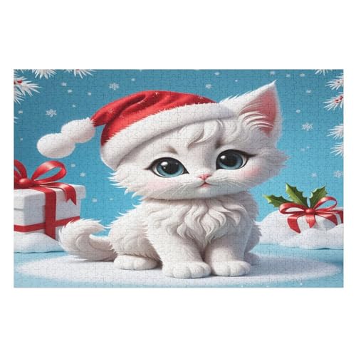 Katze Holzpuzzle 1000 Teile, Knobelspiele Für Erwachsene, Teenager, Puzzles Unmögliche - Kinder Puzzle Zimmer Deko （75×50cm） von LTTTT