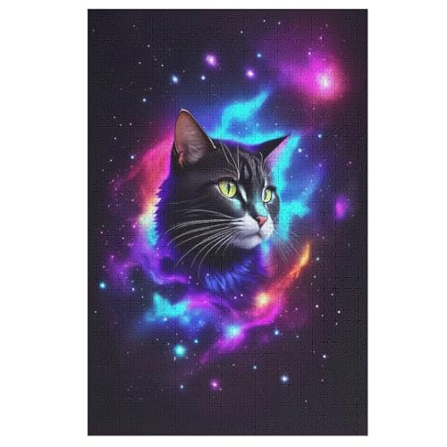 Katze Holzpuzzle 1000 Teile Klassische Puzzles Erwachsene Kinder Puzzle DIY Kit Holzspielzeug Einzigartiges Geschenk 78×53cm von LTTTT