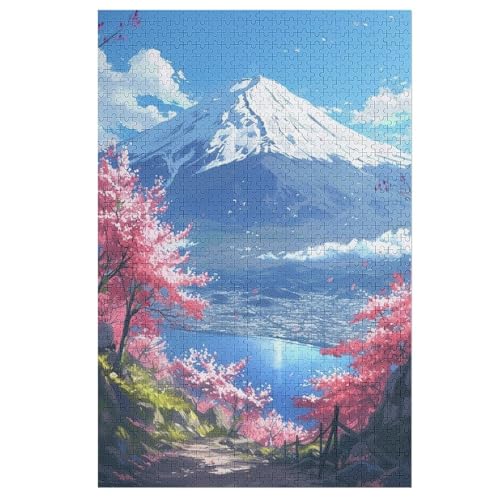 Kirschbaumkunst Japan 1000 Teile Puzzles Für Erwachsene, Impossible Puzzle, Geschicklichkeitsspiel Für Die Ganze Familie, Kinder Holzpuzzle 78×53cm von LTTTT