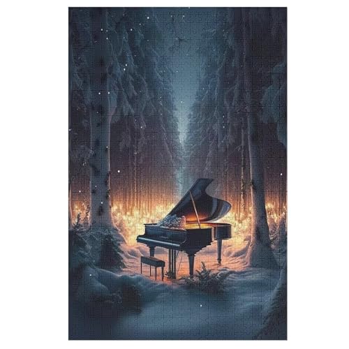 Klavier Holzpuzzle 1000 Teile Klassische Puzzles Erwachsene Kinder Puzzle DIY Kit Holzspielzeug Einzigartiges Geschenk 78×53cm von LTTTT