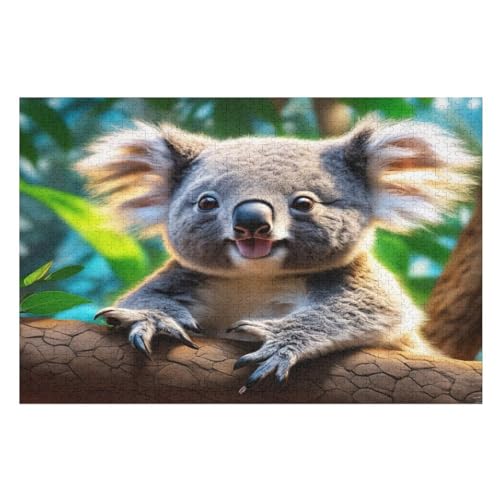 Koala Holzpuzzle 1000 Teile Klassische Puzzles Erwachsene Kinder Puzzle DIY Kit Holzspielzeug Einzigartiges Geschenk （75×50cm） von LTTTT