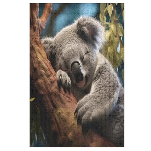 Koala Holzpuzzle 1000 Teile Klassische Puzzles Erwachsene Kinder Puzzle DIY Kit Holzspielzeug Einzigartiges Geschenk 78×53cm von LTTTT