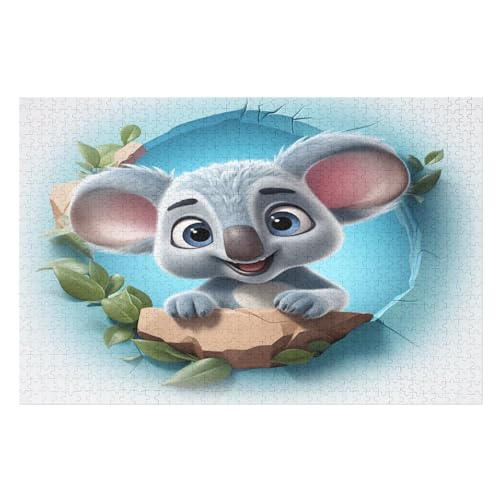 Koala Puzzles 1000 Teile Erwachsener Kniffel Spaß Für Die Ganze Familie, Holzpuzzle Kinder Erwachsene, Impossible Puzzle Schwer （75×50cm） von LTTTT