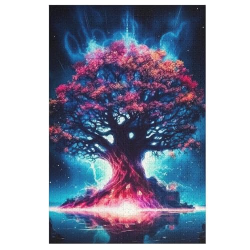 Kosmischer Lebensbaum Holzpuzzle 1000 Teile, Knobelspiele Für Erwachsene, Teenager, Puzzles Unmögliche - Kinder Puzzle Zimmer Deko 78×53cm von LTTTT