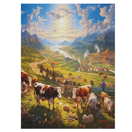 Kuh Holzpuzzle 500 Teile Klassische Puzzles Erwachsene Kinder Puzzle DIY Kit Holzspielzeug Einzigartiges Geschenk 55×41cm Kuh Holzpuzzle 500 Teile Klassische Puzzles Erwachsene Kinder Puzzle DIY Kit Holzspielzeug Einzigartiges Geschenk 55×41cm von LTTTT