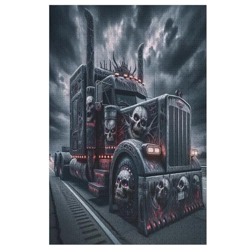 LKW Holzpuzzle 1000 Teile, Knobelspiele Für Erwachsene, Teenager, Puzzles Unmögliche - Kinder Puzzle Zimmer Deko 78×53cm von LTTTT