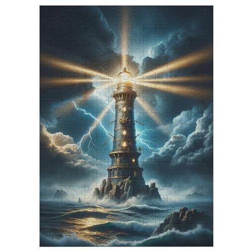 Leuchtturm 300 Teile Premium-Puzzles Für Erwachsene Kinder- Holzpuzzles Spaß Und Lernspiele - Perfekte Puzzle-Geschenke 42×30cm von LTTTT