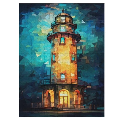 Leuchtturm 500 Teile Puzzles Für Erwachsene Holzpuzzle Familienpuzzlespiel Stressabbau-Puzzle Für Erwachsene Kinder Ab 12 Jahren 55×41cm von LTTTT