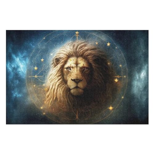 Löwe Holzpuzzle 1000 Teile,Puzzles Für Erwachsene, Impossible Puzzle, Kinder Legespiel （75×50cm） von LTTTT
