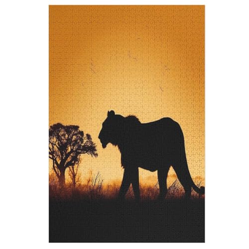 Löwe Holzpuzzle 1000 Teile Klassische Puzzles Erwachsene Kinder Puzzle DIY Kit Holzspielzeug Einzigartiges Geschenk 78×53cm von LTTTT