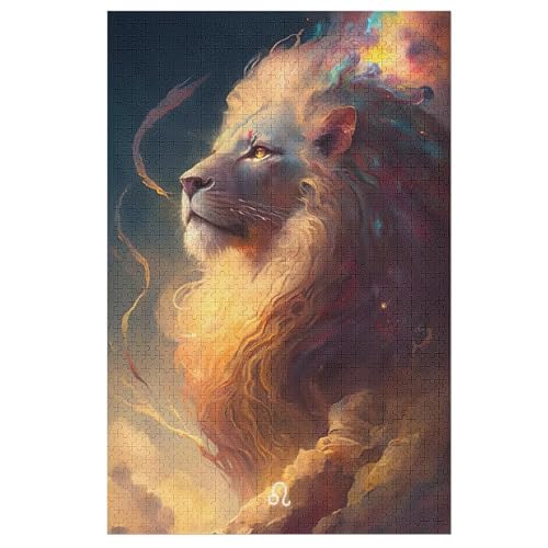 Löwe Holzpuzzle 1000 Teile Klassische Puzzles Erwachsene Kinder Puzzle DIY Kit Holzspielzeug Einzigartiges Geschenk 78×53cm von LTTTT
