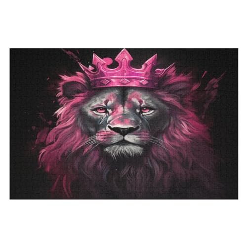 Löwe -Puzzle, 1000 Teile,Holzpuzzle Für Erwachsene Kinder, Lustiges Spielzeug, Denkspiel, Bildungsspiel, （75×50cm） von LTTTT
