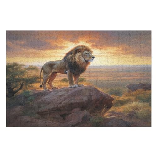 Löwe -Puzzle, 1000 Teile,Holzpuzzle Für Erwachsene Kinder, Lustiges Spielzeug, Denkspiel, Bildungsspiel, （75×50cm） von LTTTT