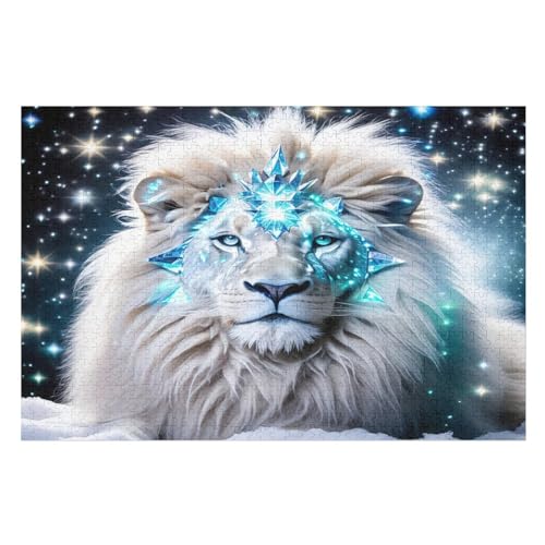 Löwe Puzzles 1000 Teile Erwachsener Kniffel Spaß Für Die Ganze Familie, Holzpuzzle Kinder Erwachsene, Impossible Puzzle Schwer （75×50cm） von LTTTT