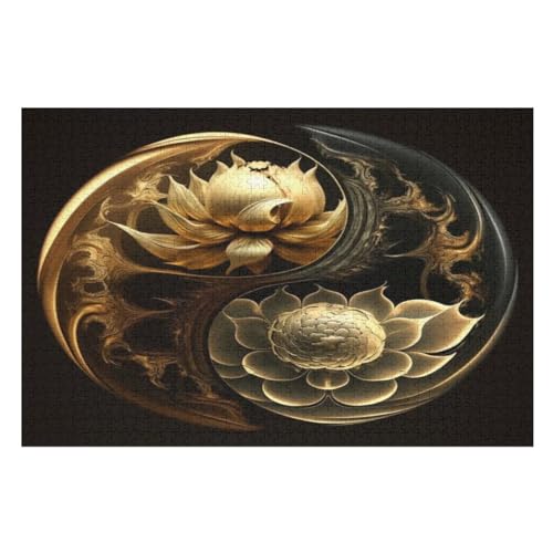 Lotus Puzzle 1000 Teile, Holzpuzzle Herausforderndes Geschicklichkeitsspiel Für Die Ganze Familie, Kinder Erwachsenenpuzzle Ab 12 Jahren （75×50cm） von LTTTT