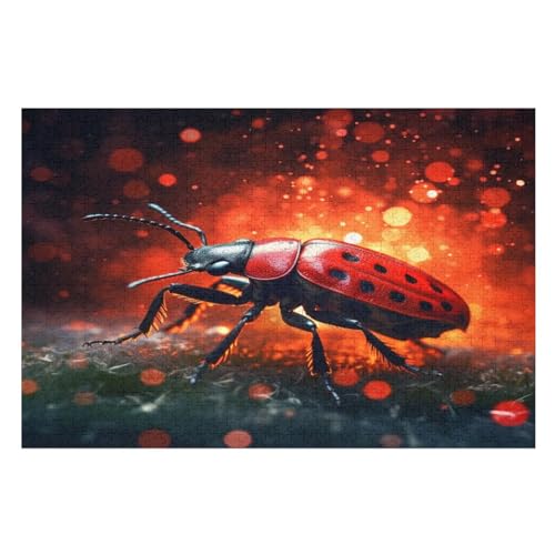 Marienkäfer Puzzle 1000 Teile, Holzpuzzle Herausforderndes GesKükenlichkeitsspiel Für Die Ganze Familie, Kinder Erwachsenenpuzzle Ab 12 Jahren （75×50cm） von LTTTT
