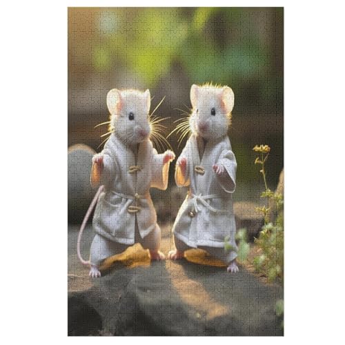 Maus Puzzle 1000 Teile, Holzpuzzle Herausforderndes Geschicklichkeitsspiel Für Die Ganze Familie, Kinder Erwachsenenpuzzle Ab 12 Jahren 78×53cm von LTTTT